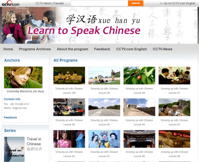 Trang web học tiếng trung online miễn phí tại nhà - CCTV Learn Chinese