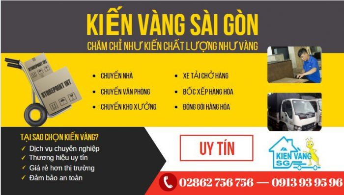 Dịch vụ chuyển nhà quận Tân Phú - Kiến Vàng HCM- nguồn: công ty Kiến Vàng Sài Gòn 