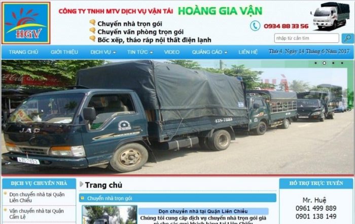 Thuê xe tải chở hàng Đà Nẵng – nguồn: Công ty vận tải Hoàng Gia Vận