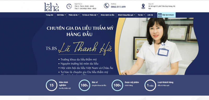 Phòng khám da liễu Hà Nội - Phòng khám Da liễu Thẩm mỹ Dr. Lã Hà (Lã Hà Clinic) 