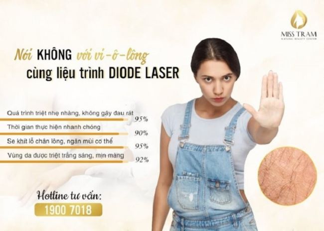 Miss Trâm ứng dụng giải pháp triệt lông hiện đại bằng 2 công nghệ mới nhất là Công nghệ OPT – SHR và Diode Laser | Nguồn: Miss Tram Spa