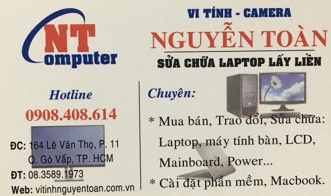Nguyễn Toàn Computer là một trong những cửa hàng sửa máy tính quận Gò Vấp được khen ngợi về tốc độ lấy thông tin và sửa máy tính | Nguổn: Nguyễn Toàn Computer 