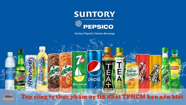 Công ty Suntory PepsiCo Việt Nam, được thành lập với 100% vốn đầu tư nước ngoài, chuyên sản xuất và phân phối đồ uống không cồn và nước khoáng trên khắp cả nước | Nguồn: Công ty Suntory PepsiCo